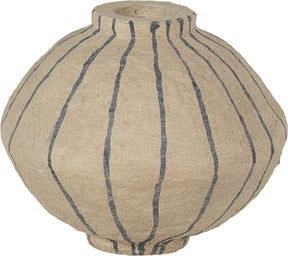 Woood karo decoratie vaas - papier mache - zand - 30x35x35