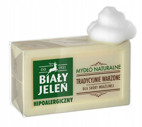 Biały jeleń Hipoallergen – natürliches Seifenstück – bezzapachig – 150 g – vegan
