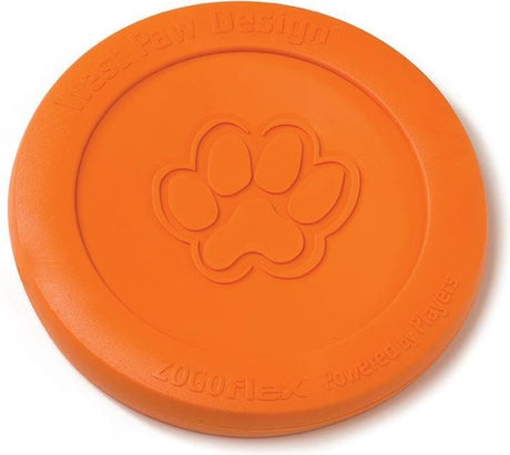 West Paw zogoflex zisc – flexibles Hundefrisbee – robust – orange – groß – 22 cm