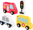 Fisher-Price-Holzset mit Holzfahrzeugen