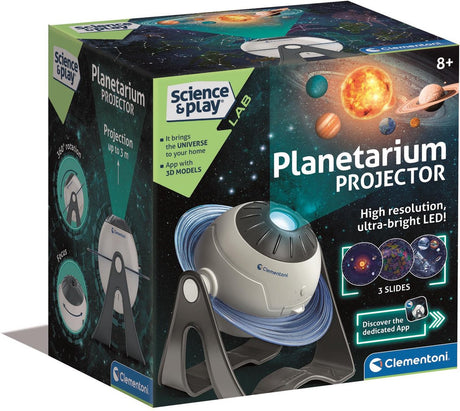 Clementoni Wissenschaftsspiel – Planetariumsprojektor – Sprachspielzeug – Planeten und Sterne bewundern – ab 8 Jahren