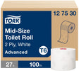 Tork 127530 Midi-Toilettenpapier T6 Advanced 2-lagig weiß 27 Rollen (127530)