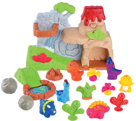 Playgo Dinosaurier mit Vulkan-Spielset – 20 Teile.