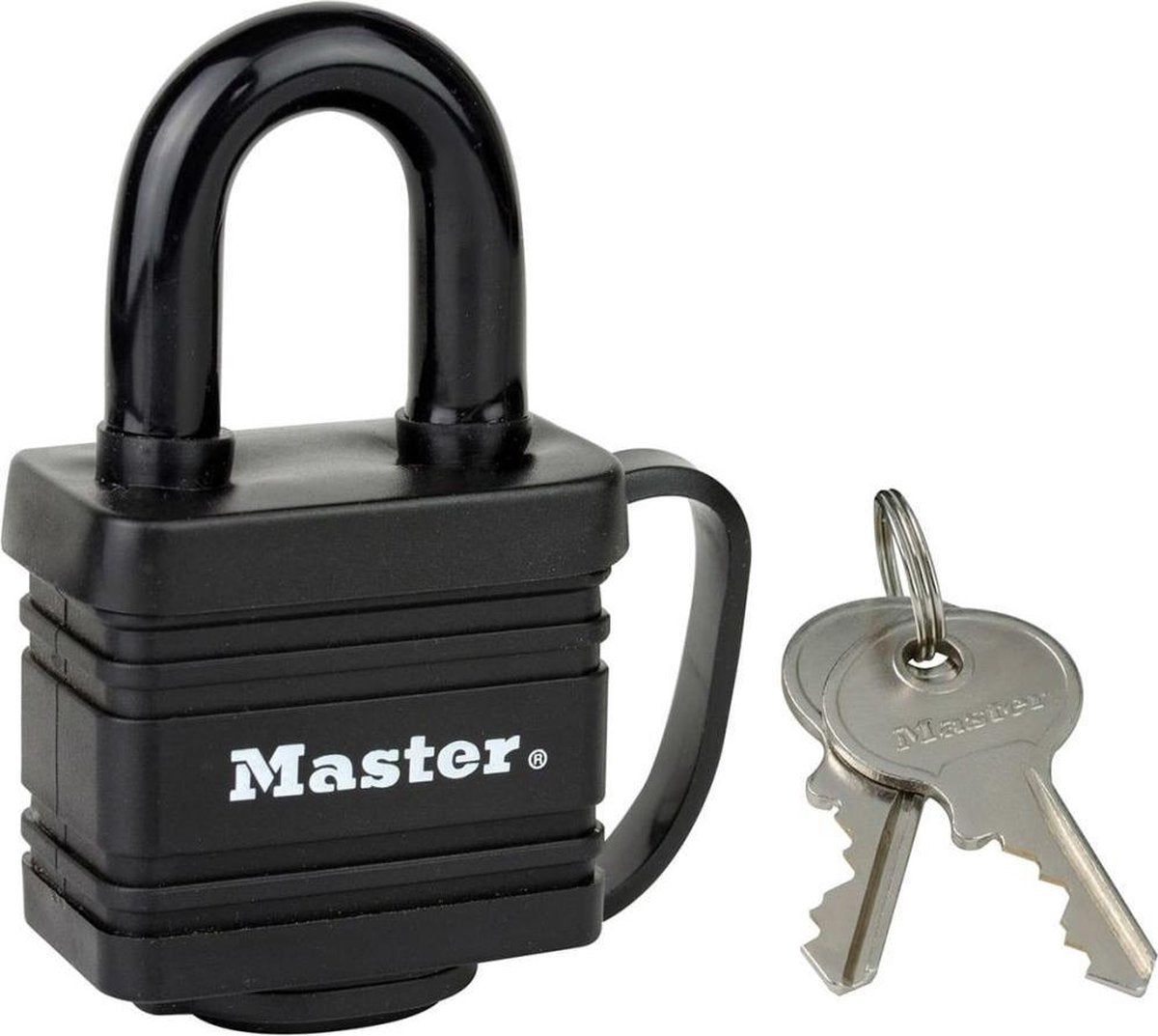 Masterlock hangslot - gelamineerd staal - zwart - 40 mm - 7804eurd
