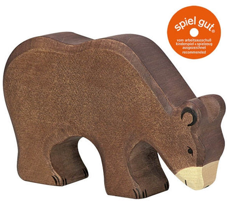 Holztiger-Braunbär, fressend. 15 cm.