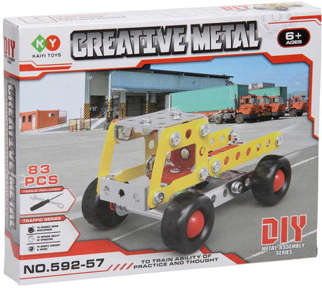 Lobbes speelgoed bv constructieset metaal kiepwagen, 83dlg.