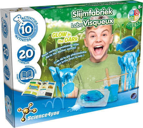 Science 4 you science4you Schleimfabrik leuchtet im Dunkeln – Schleim-Experimentierset – Leuchteffekt – lehrreich – für Kinder