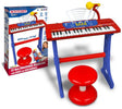 Bontempi spa bontempi keyboard speelgoed elektronisch met microfoon, poten en kruk.