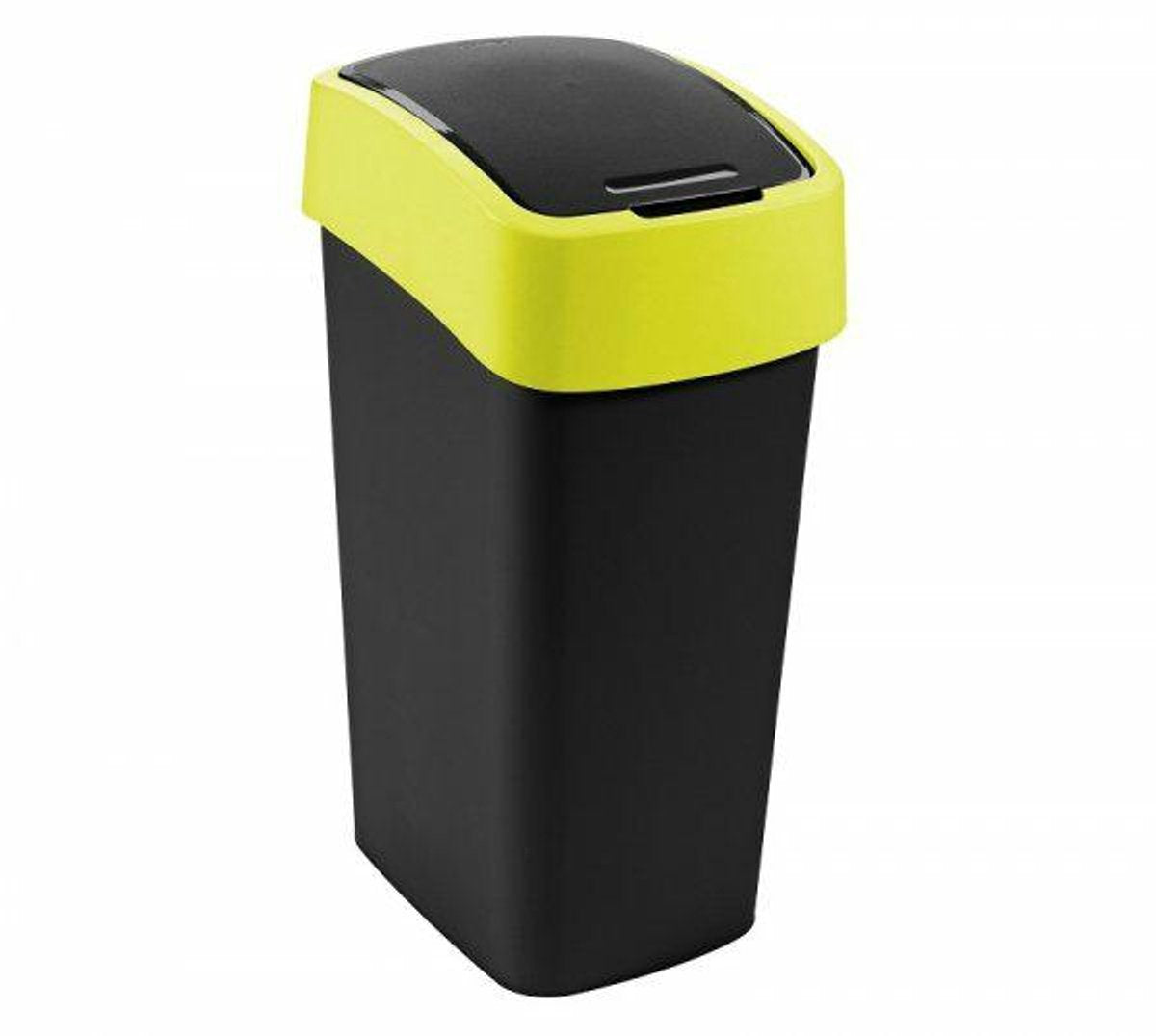 Curver Flip Bin-Serie - Abfallbehälter - 45l - Schwarz - Gelb - Kunststoff