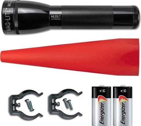 Maglite ml25lt 2-cell batteries black aluminum led safety pack flashlight 88204