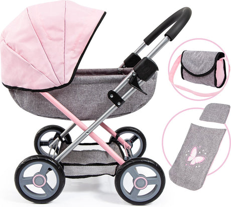 Bayer Design - Kuscheliger Puppenwagen - Grau mit Schmetterlingen