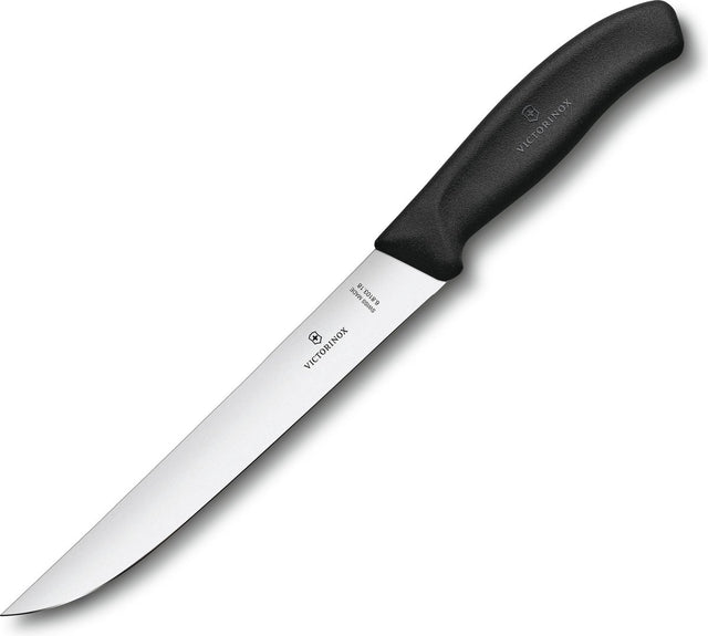 Victorinox Schweizer klassisches Tranchiermesser – 18 cm – Edelstahl Fibrox – Schwarz