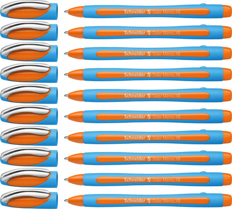Schneider Schreibgeräte Schneider Kugelschreiber – Slider Memo – Feder xb – Schreibbreite 1,4 mm – Orange – 10 Stück – S-150206-10