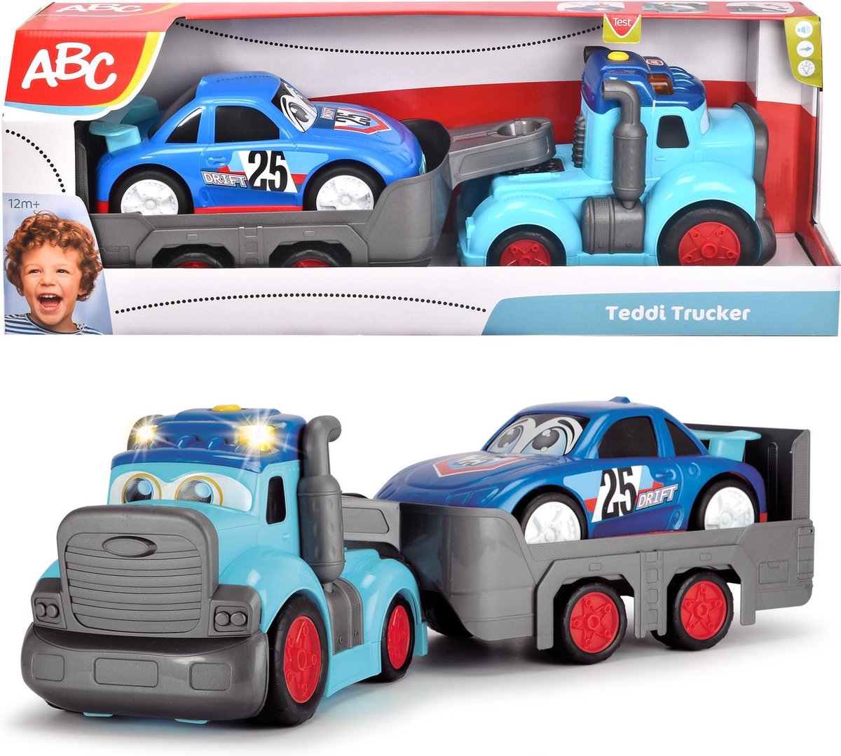 Dickie Toys ABC Teddi Trucker 60 cm – Lichtsound – Spielzeugfahrzeug