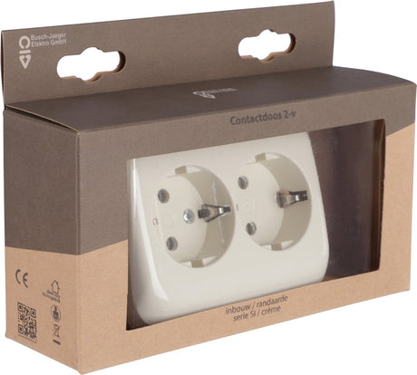 Busch Jaeger Busch-Jaeger Reflex-Einbausteckdose - 2-fach - Schutzkontakt - Creme