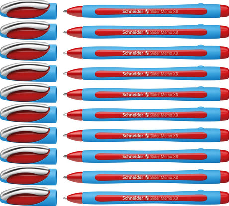 Schneider Schreibgeräte Schneider Kugelschreiber – Slider Memo – Feder xb – Schreibbreite 1,4 mm – rot – 10 Stück – S-150202-10