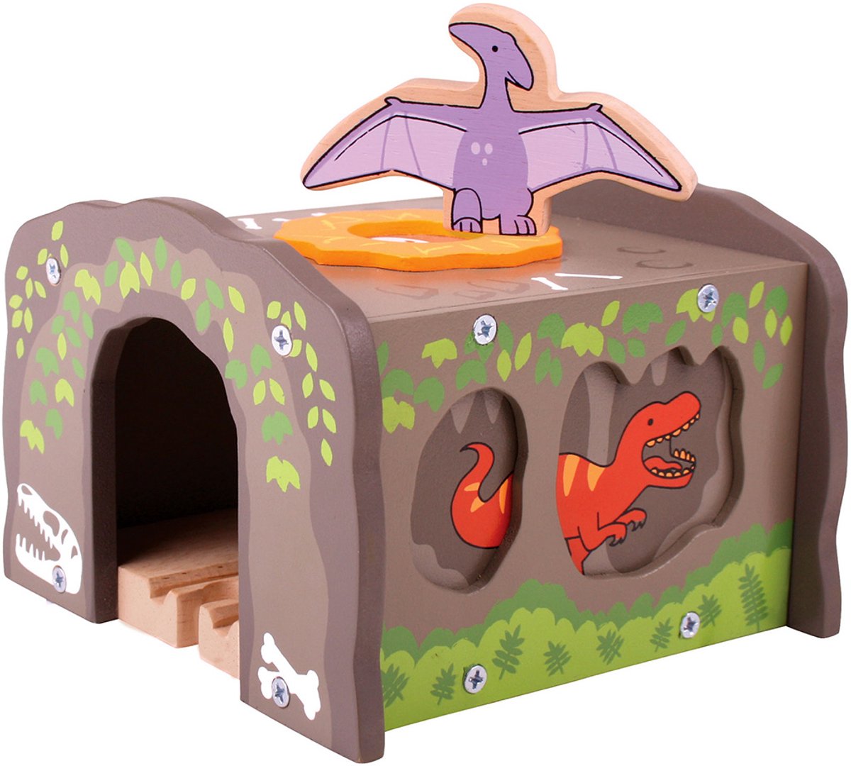 Bigjigs hölzerner T-Rex-Tunnel