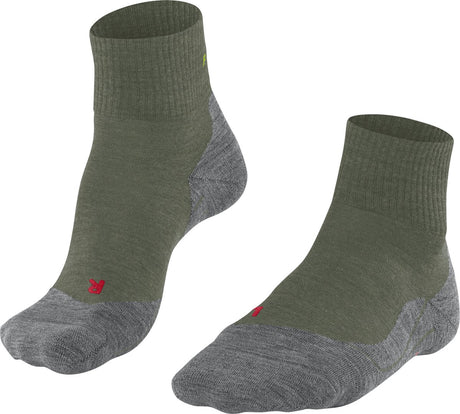 Falke TK5 kurze Anti-Blasen-Wandersocken aus dünnem Woll-Funktionsmaterial Herren grün - Größe 39-41