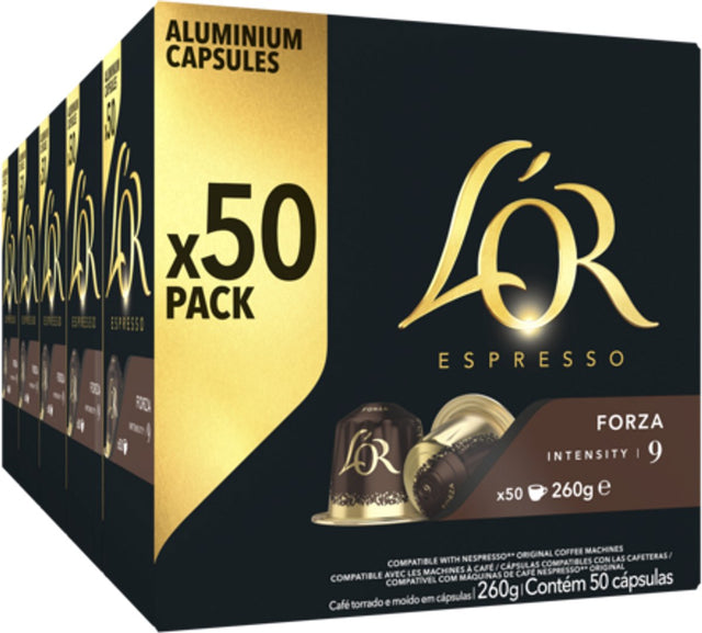 L'or espresso forza koffiecups - intensiteit 9 12 - 5 x 50 capsules