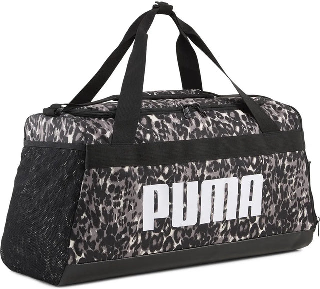 Puma challenger aop small sports bag unisex sporttas - mouse gray-buttercream-leopard aop