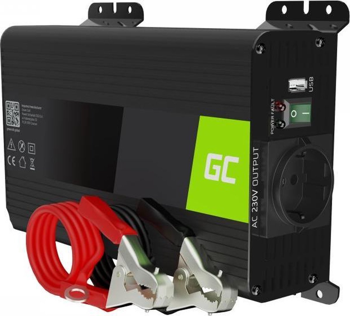Green cell spanningsomvormer pro 12v naar 230v 300w 600w zuivere sinus.