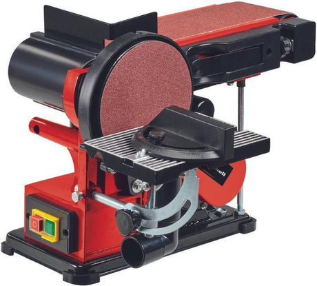 Einhell Elektro-Band- und Tellerschleifer TC-US 380 - 380 W - Schleifbandgeschwindigkeit 292 m min - Tellerschleifergeschwindigkeit 1.450 t min - inkl. 1x Schleifband K80 und 1x Schleifscheibe K80