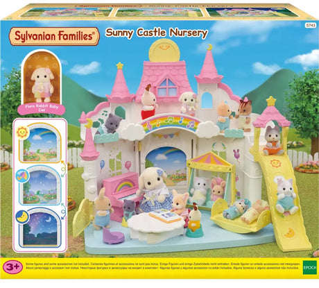 Sylvanian Family 5743 sonniges Kinderschloss – inklusive 1 samtig weichen Blumenhasenbaby