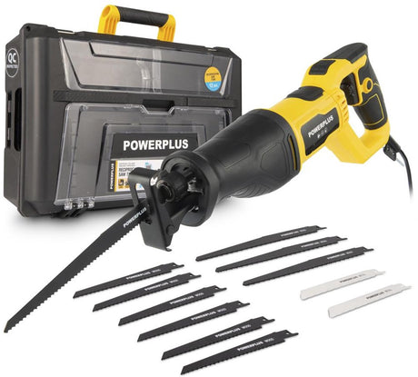 Powerplus Elektro-Säbelsäge powxbox022 – 710 W Sägemaschine – 2800 min1 – Werkzeuge mit 12 Zubehörteilen.