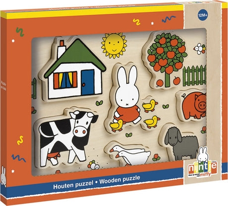 Miffy Holzpuzzle, Formpuzzle – Lernspielzeug Junior – Kleinkind, Vorschulkind – ab 1 Jahr – Bambolino-Spielzeug-Geschenktipp