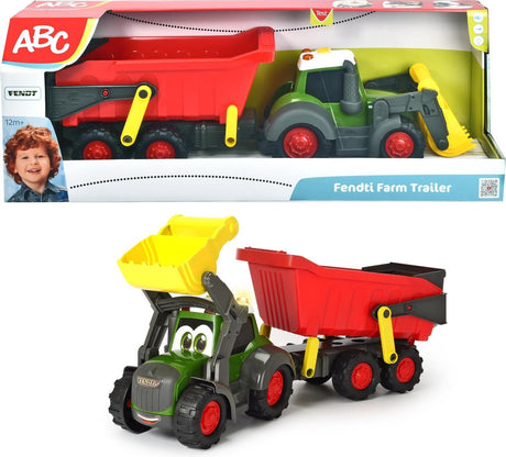 Dickie ABC Fendti Traktor mit Anhänger und Bauernhof