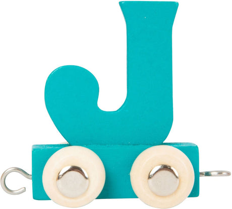 Small Foot - Buchstabenzug aus Holz blau - j - 12 Stück
