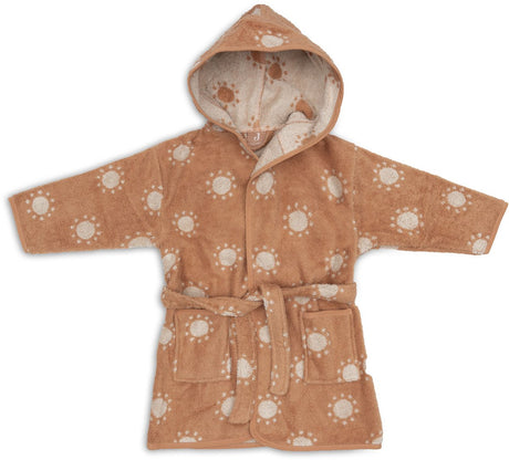Jollein-Bademantel – 100 % Frottee – 1–2 Jahre – Jacquard – Sonne 1–2 Jahre