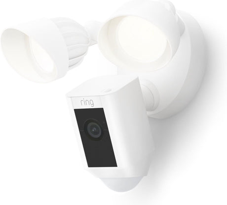 Ring floodlight camera plus - vaste aansluiting - wit