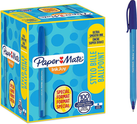 Paper Mate Inkjoy 100 Stück Kugelschreiber | mittlere Spitze (1,0 mm) | blau | 100 Stück