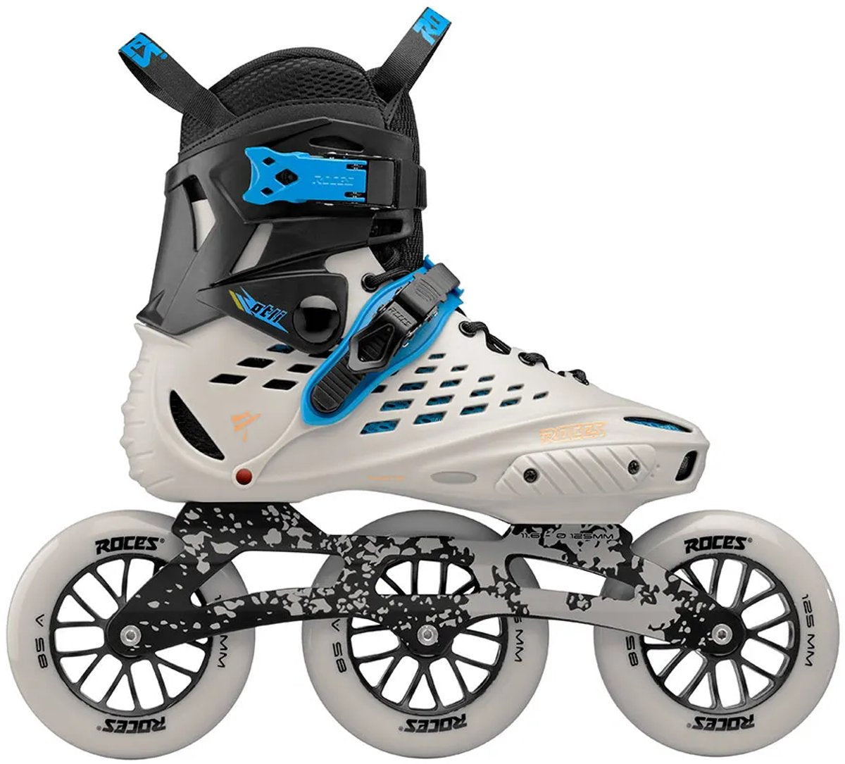 Roces Otli 125 Inline-Skates für Erwachsene – 3 x 125 mm Rollen – Speed-Inline-Skates – Grau Schwarz – Größe 43