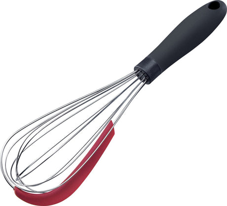 Westmark Schneebesen mit Schaber – praktischer Schneebesen zum Mischen von Teig und Soßen und anderen Lebensmitteln, ergonomischer Griff – Edelstahl, Silikon