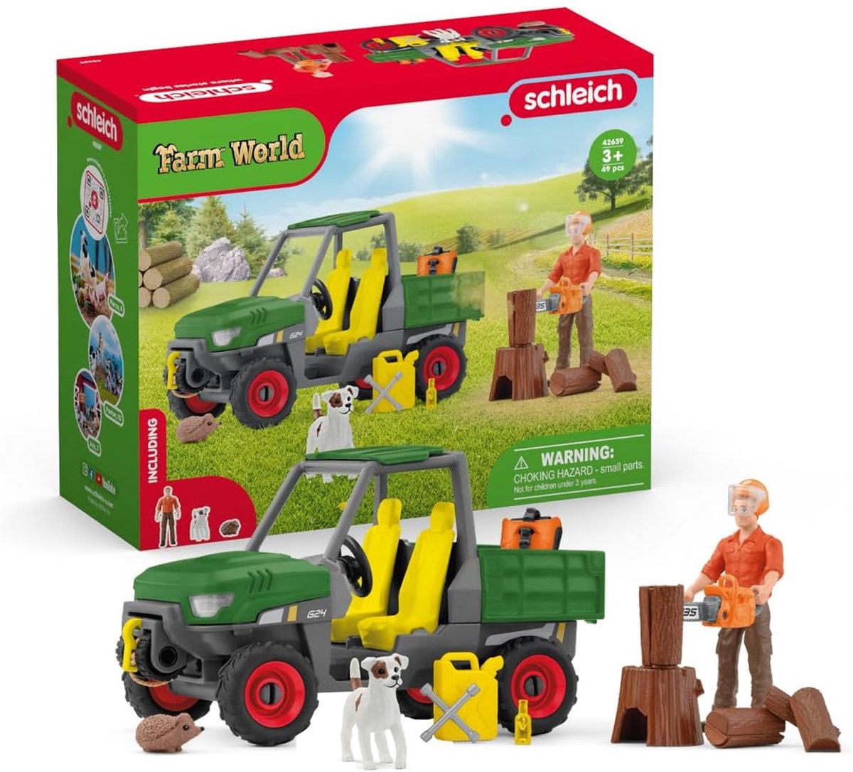 Schleich Bauernhofwelt Sägewerk mit Fahrzeug - 42659