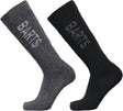 Barts basic skisock 2 pack wintersportsokken unisex - grijs zwart - maat 39- 42 39-42