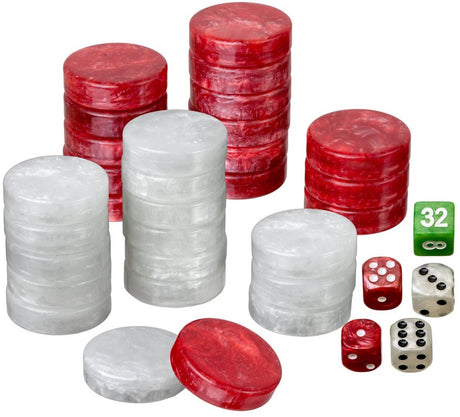 Philos Backgammon-Spielsteine ​​groß aus Kunststoff – mehrfarbiges Set.