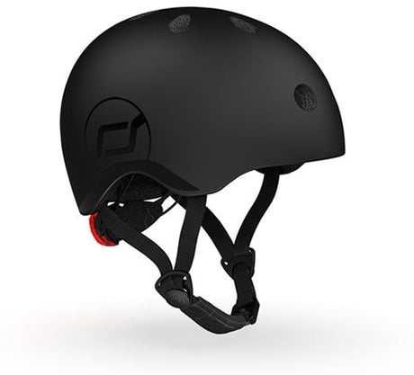 Scoot ride helmet – kinderhelm – xs 45-51 cm – led achterlicht – magnetische sluiting – verstelbaar – zwart xs