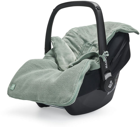 Jollein - voetenzak voor autostoel kinderwagen (forest green) - basic knit - katoen - polyester - footmuff kinderwagen, autostoel - 42x82cm
