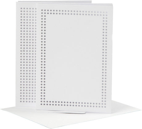 Creativ Company -Karten zum Sticken White, Set von 6