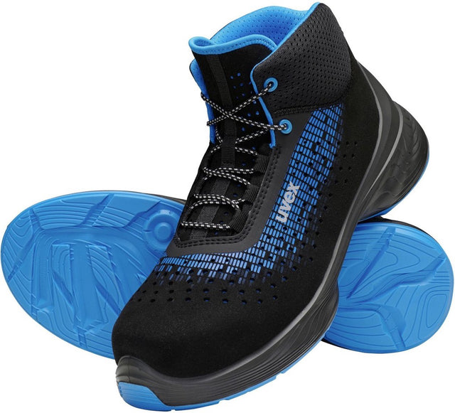 Uvex sicherheitsschuh stiefel 6831 gel. schwarz blau pu-42 (weite 14)