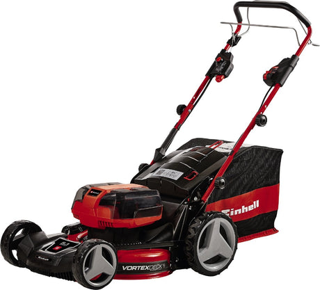 Einhell Profi-Akku-Rasenmäher GP-CM 36 47 S HW LI Kit – Power X-Change – 36 V Li-Ion – Schnittbreite: 47 cm – empfohlene Rasenfläche: bis zu 700 m² – selbstfahrend – Mulchfunktion – inkl. 4x 4,0 Ah Akku und 2x Doppelladegerät