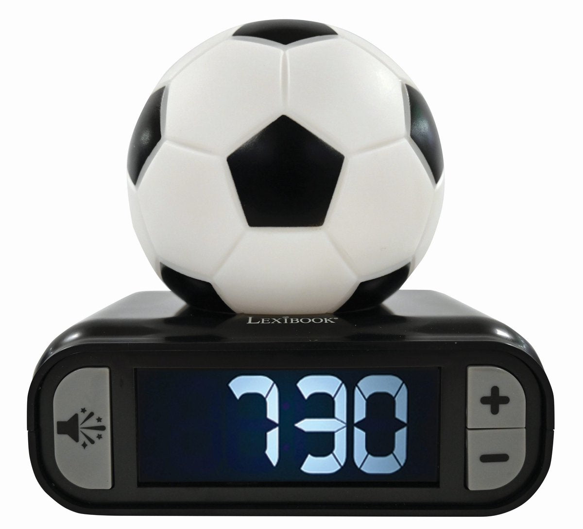 Lexibook Digitalwecker mit Fußball-3D-Nachtlicht und Soundeffekten