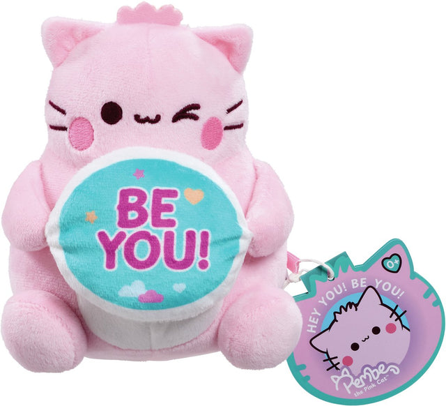 Pembe the pink cat – be you knuffel – pluche – 15 cm