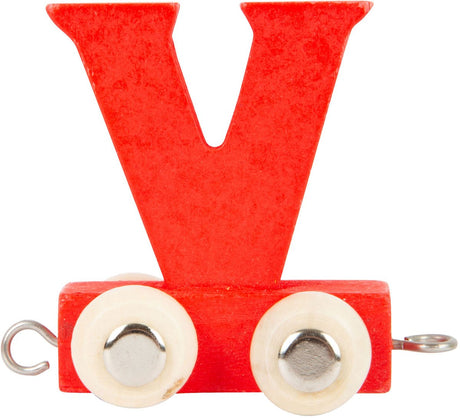 Small Foot - Buchstabenzug aus Holz rot - v - 12 Stück