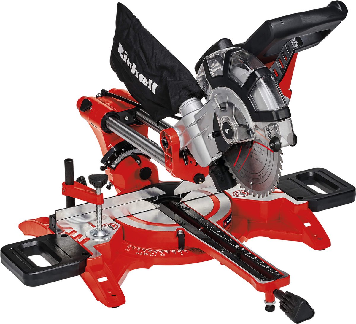 Einhell elektrische Radial-Kapp- und Gehrungssäge TC-SM 2131 2 Dual – 1800 W – ø210 mm – Sägekopf nach links und rechts neigbar – mit Laser – inkl. Sägeblatt mit 48 Zähnen
