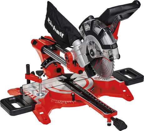 Einhell elektrische Radial-Kapp- und Gehrungssäge TC-SM 2131 2 Dual – 1800 W – ø210 mm – Sägekopf nach links und rechts neigbar – mit Laser – inkl. Sägeblatt mit 48 Zähnen