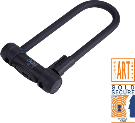 Bbb Cycling Art 3 Fahrradschloss mit Halterung – 29,5 x 14,1 cm – verkauft sichere Gold-Zertifizierung – Diebstahlschutz Bügelschloss: Elektrofahrrad, Citybike, Rennrad – Art Lock 3 Sterne – Secure U bbl-78